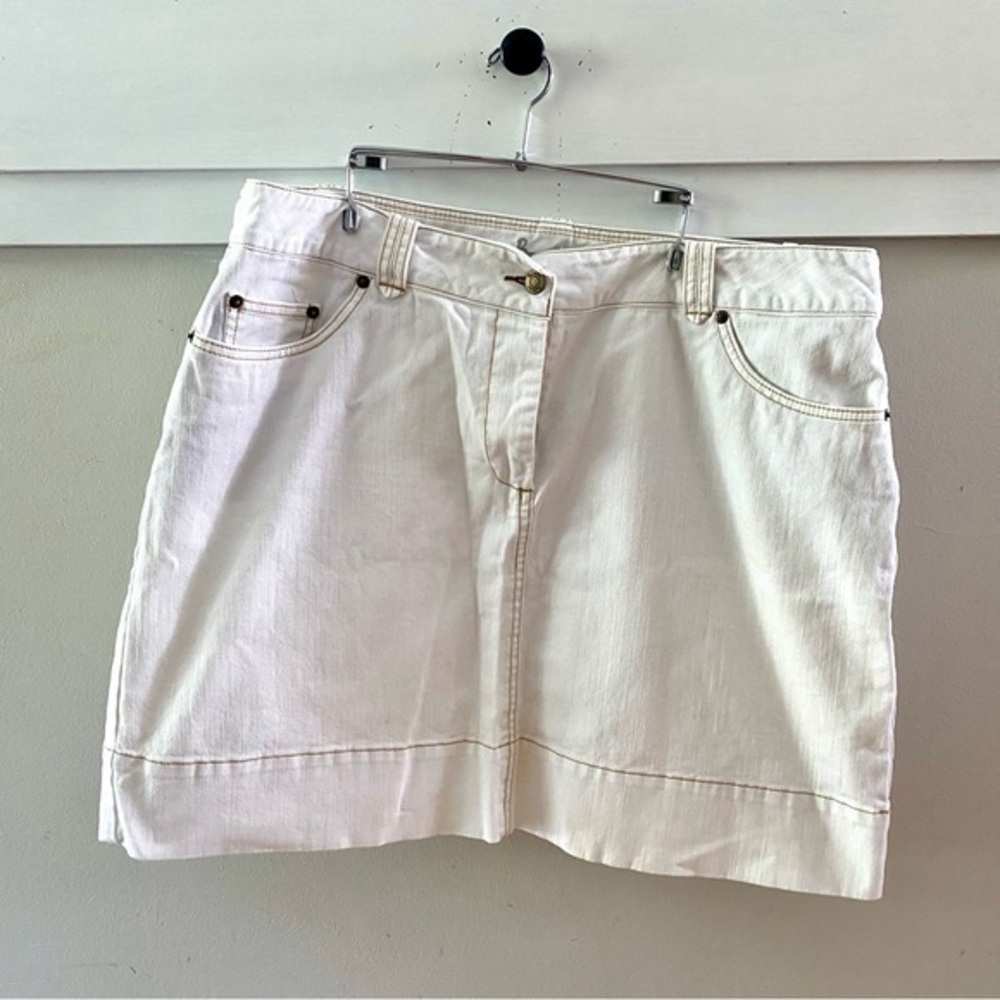 Boden Denim Modern Mini Skirt White Size 14
